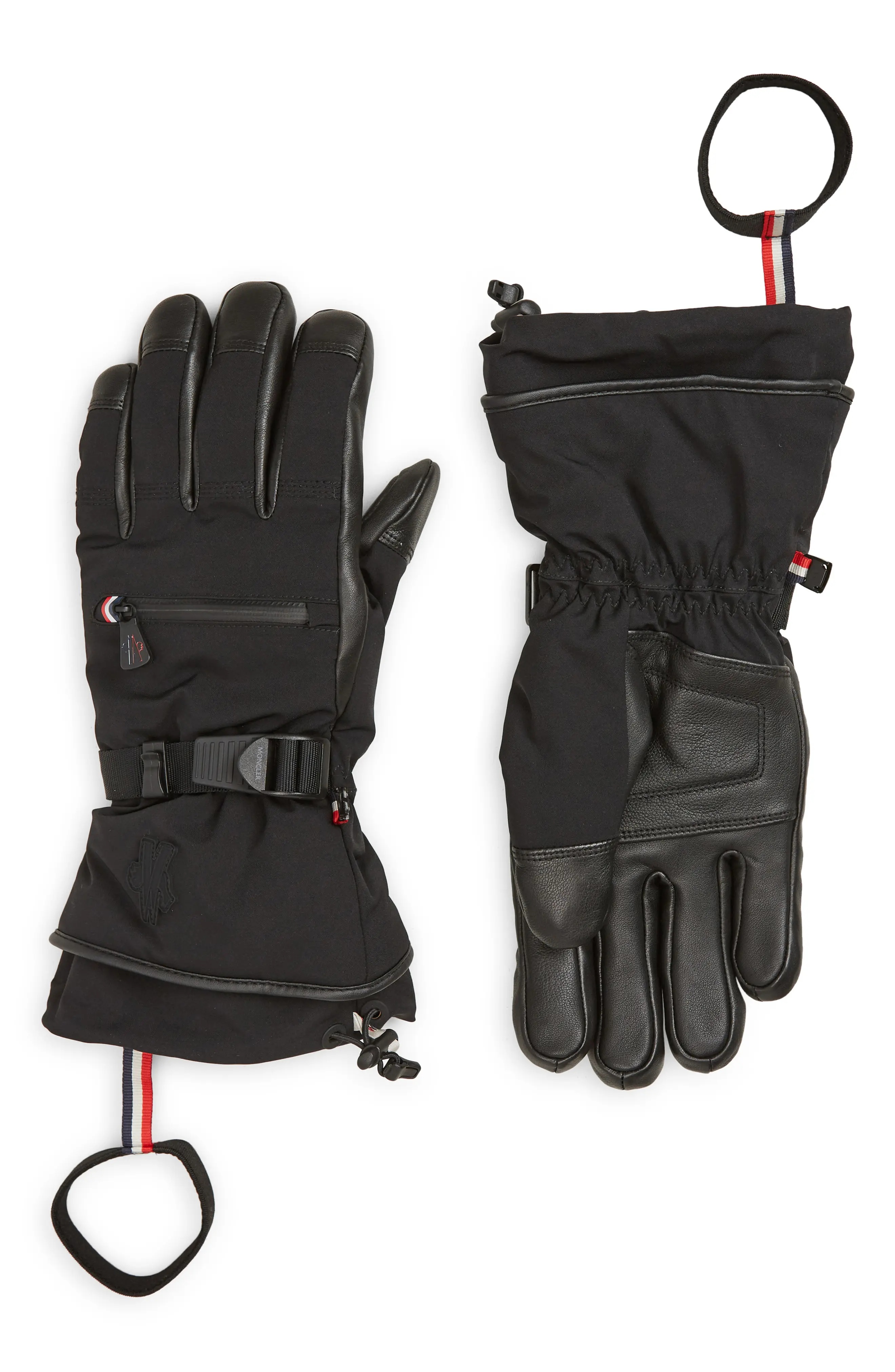 Leather Trim Ski Gloves - 1