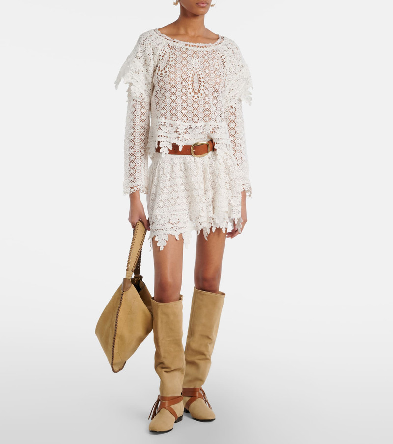 Isabel Marant Hanta floral cotton lace miniskirt outlook