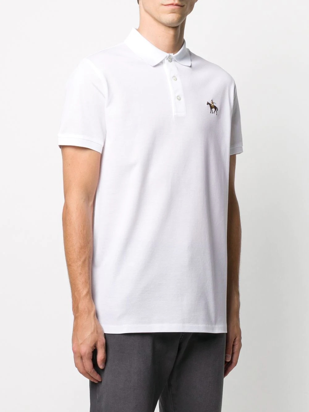 logo embroidered polo shirt - 3