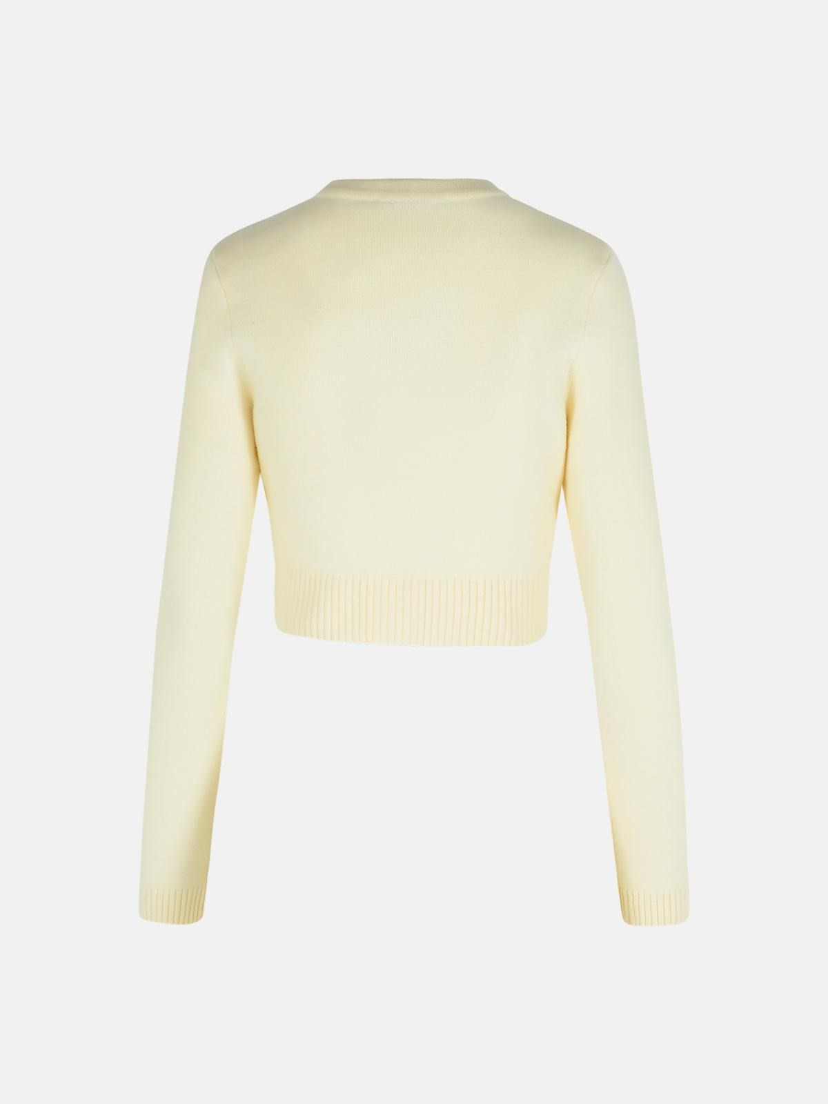 CREAM WOOL KNIT CARDIGAN - 3