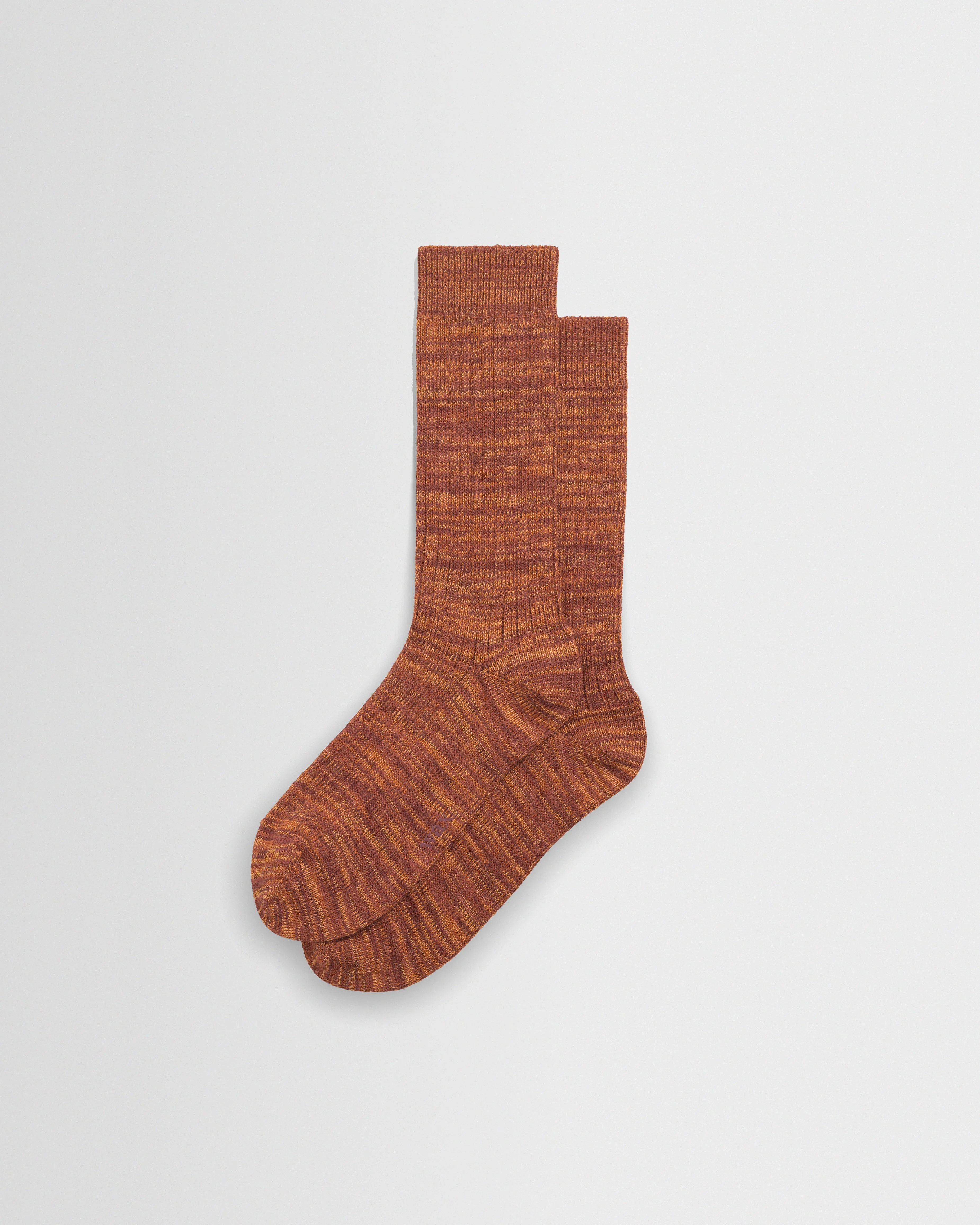 Sandwell - Orange And Red Twisted Cotton Socks - 1