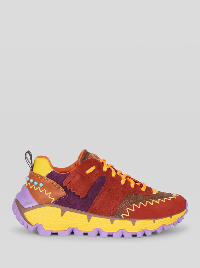 EARTHBEAT SNEAKER IN LEATHER AND PAISLEY DETAILS 1