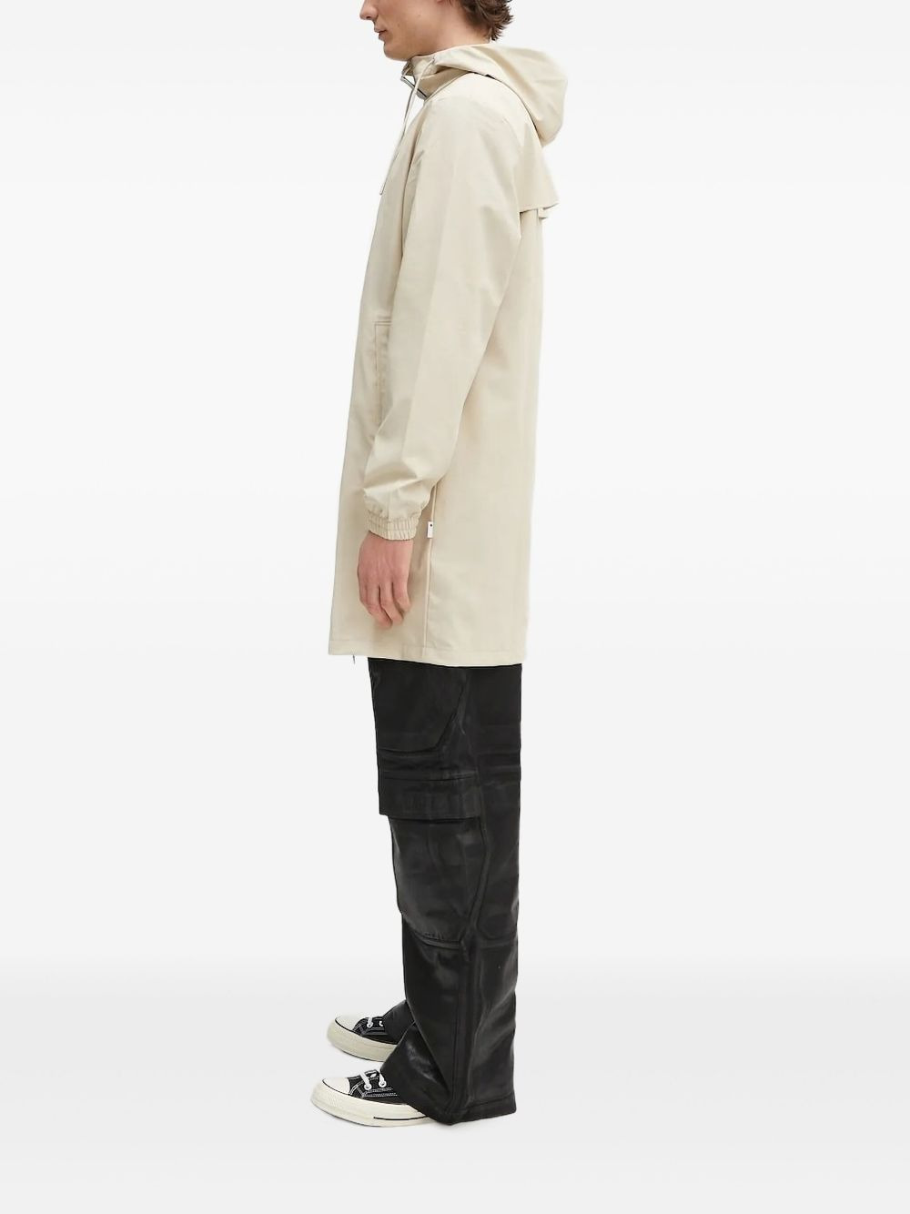 hooded zip-front trench coat - 2