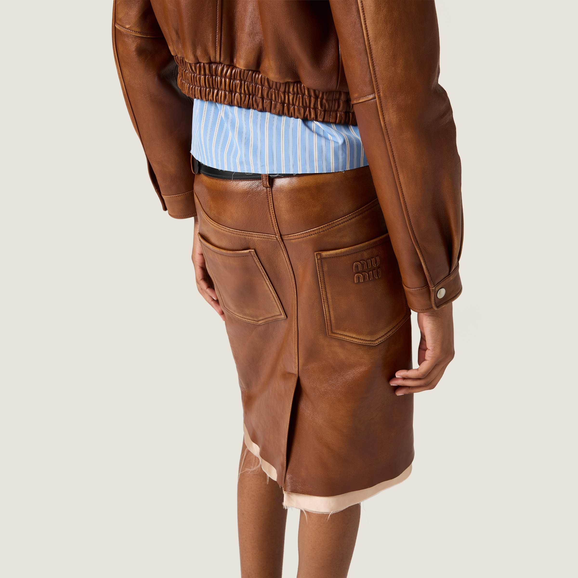 Nappa leather skirt - 4