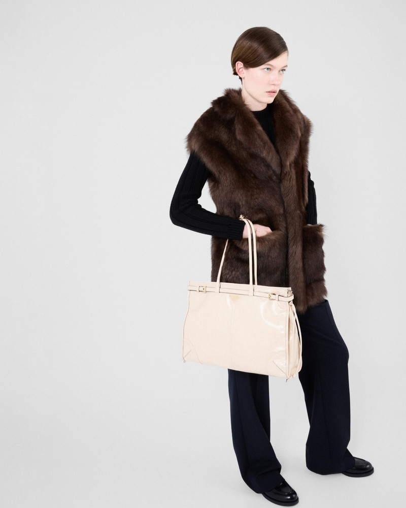 Belted shearling vest 4