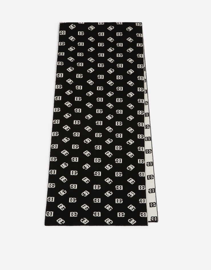 Wool and cashmere jacquard scarf with DG logo - 2