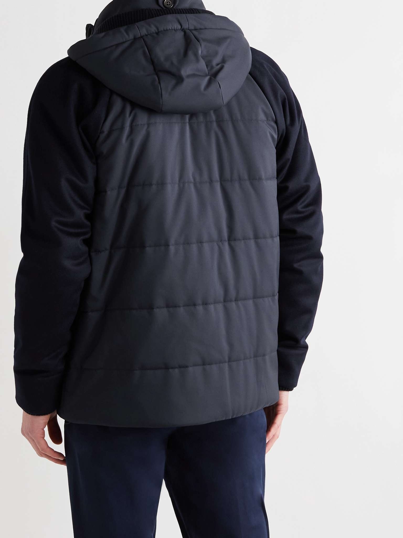 Cashmere-Trimmed Quilted Softshell Hooded Jacket - 4