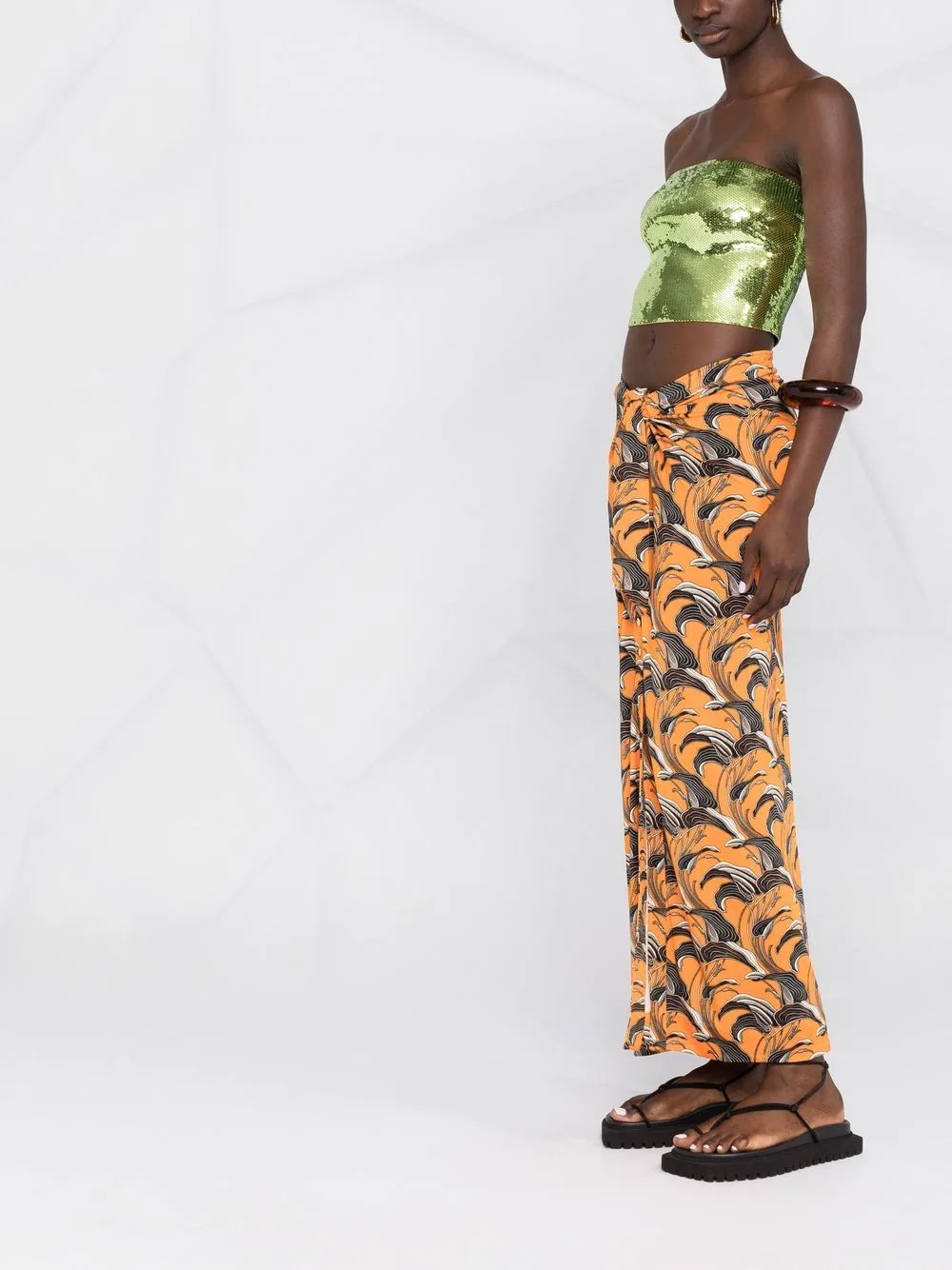 printed ruched skirt - 4