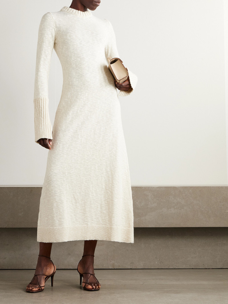 SA SU PHI Morena Cotton And Cashmere-blend Midi Dress outlook
