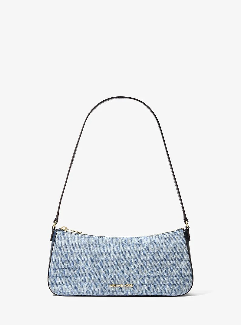 Sammy Small Signature Logo Print Denim Pochette - 1