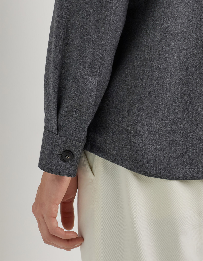 GRAY PURE WOOL SHIRT JACKET - IMPECCABILE 5
