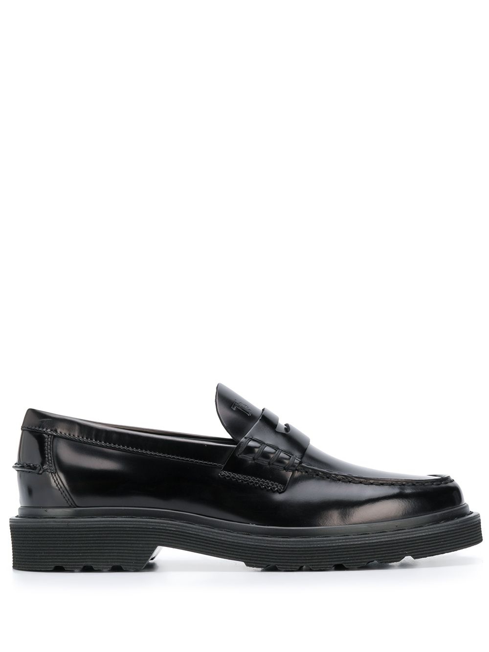 embossed logo loafers - 1