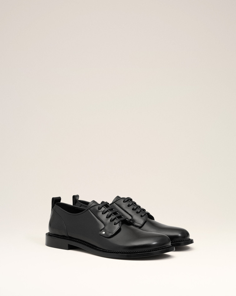 BLACK LEATHER ANATOMICAL TOE DERBIES 3