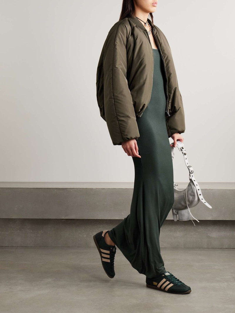SKIMS Soft Lounge ribbed stretch-modal slip dress - Marble Dark green |  REVERSIBLE