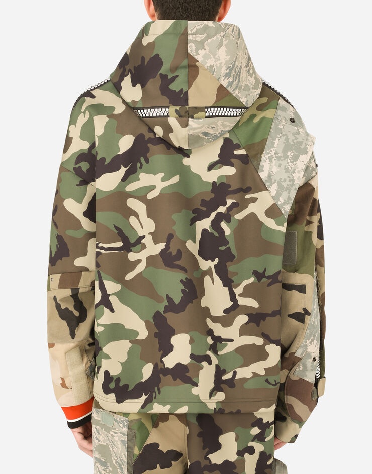 Camouflage patchwork jacket with hood - 2