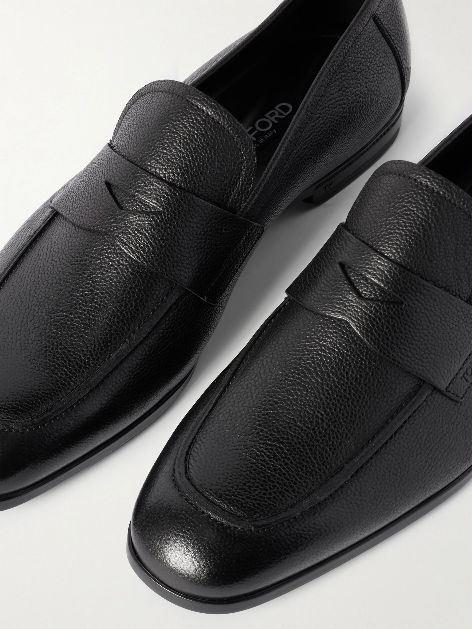 Sean Full-Grain Leather Loafers Black - 5