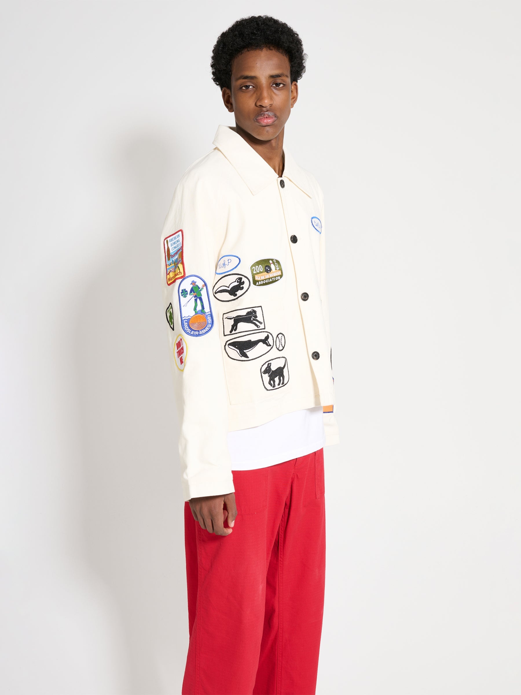 BODE BODE CAMBRIDGE PATCH JACKET WHITE MULTI | tresbien