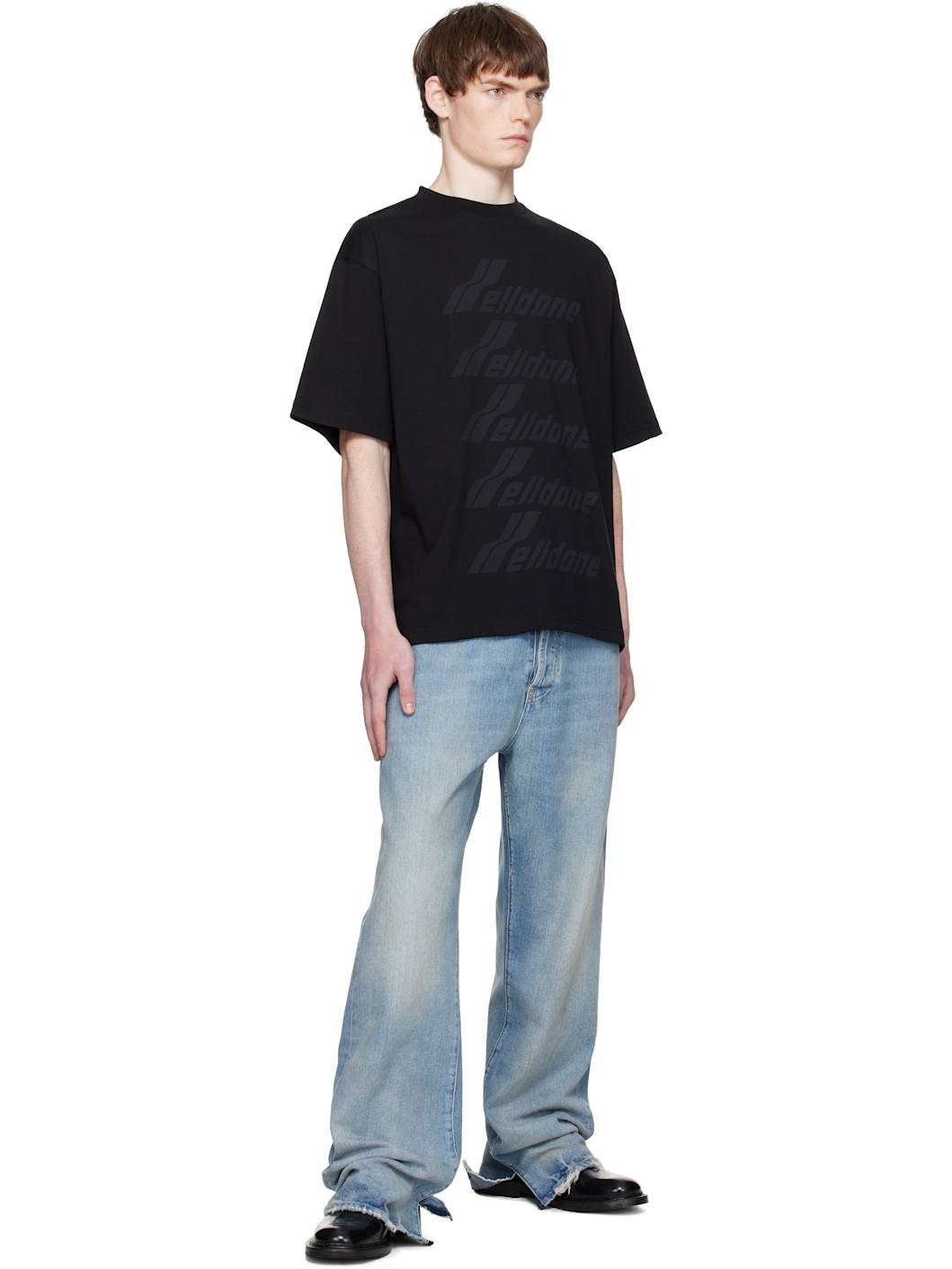 Black 'WELLDONE' Front Logo T-shirt - 4