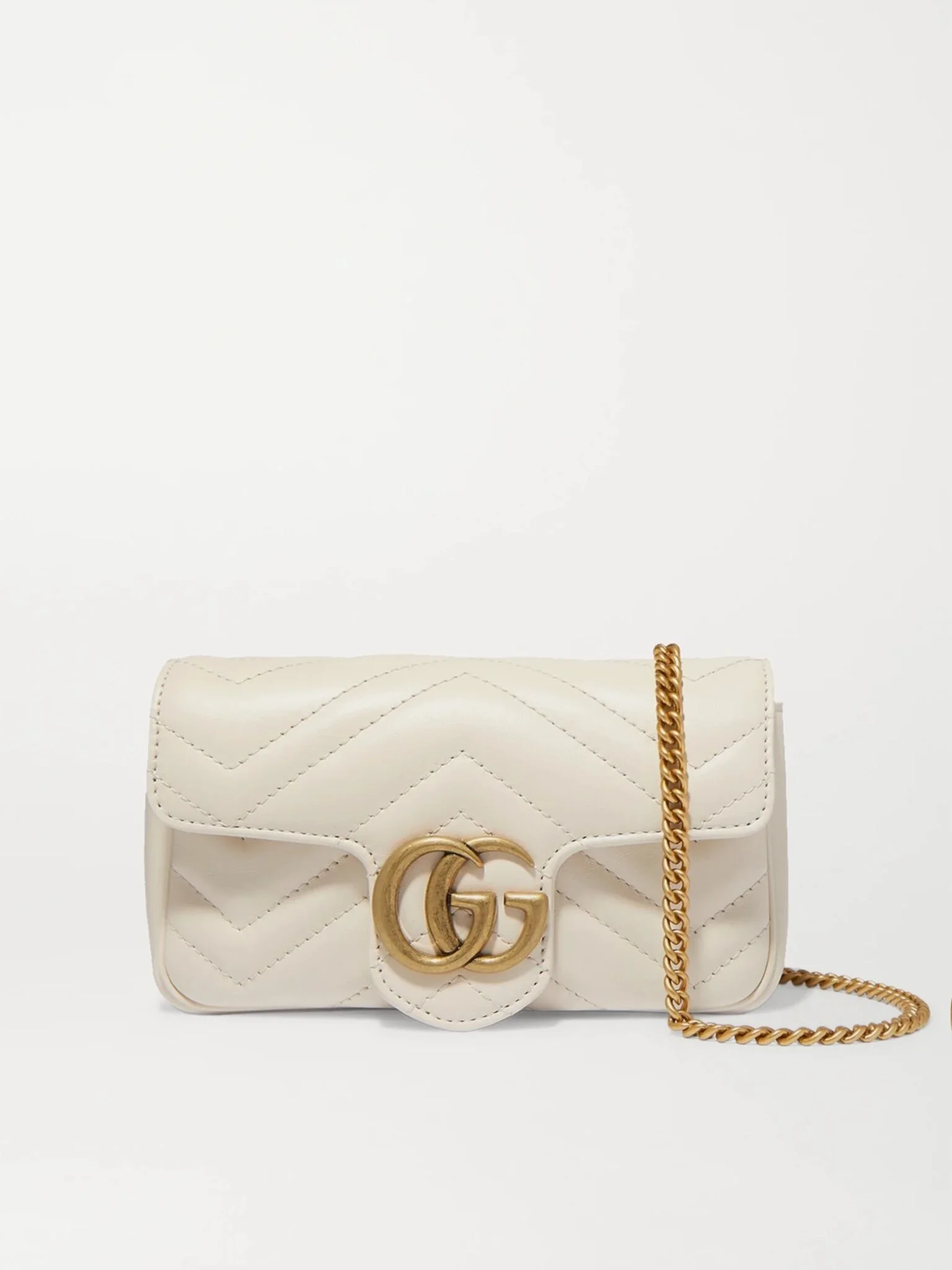 GG Marmont mini quilted leather shoulder bag White - 1