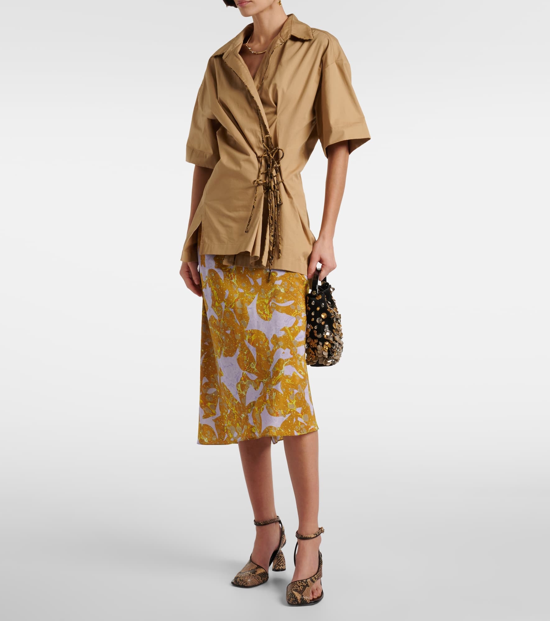 Printed silk midi skirt - 2