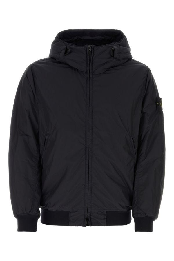 Midnight blue nylon padded jacket - 1