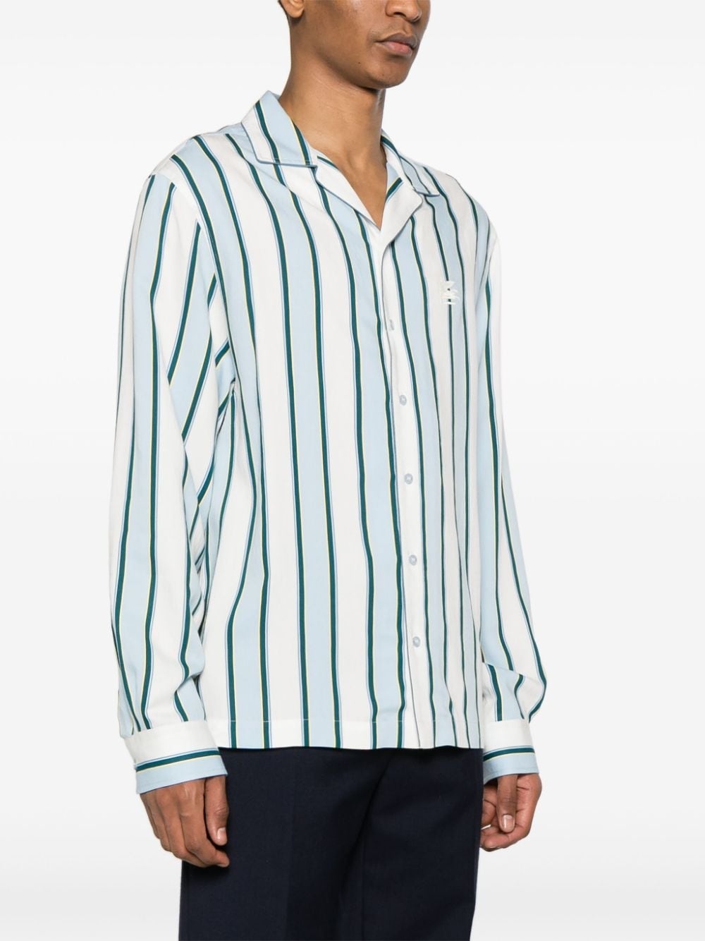 camp-collar striped shirt - 3
