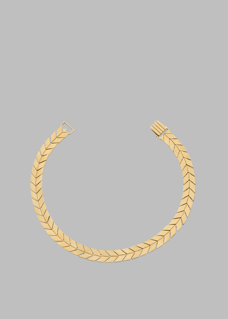 Bevza Flat Spikelet Choker - Gold 1