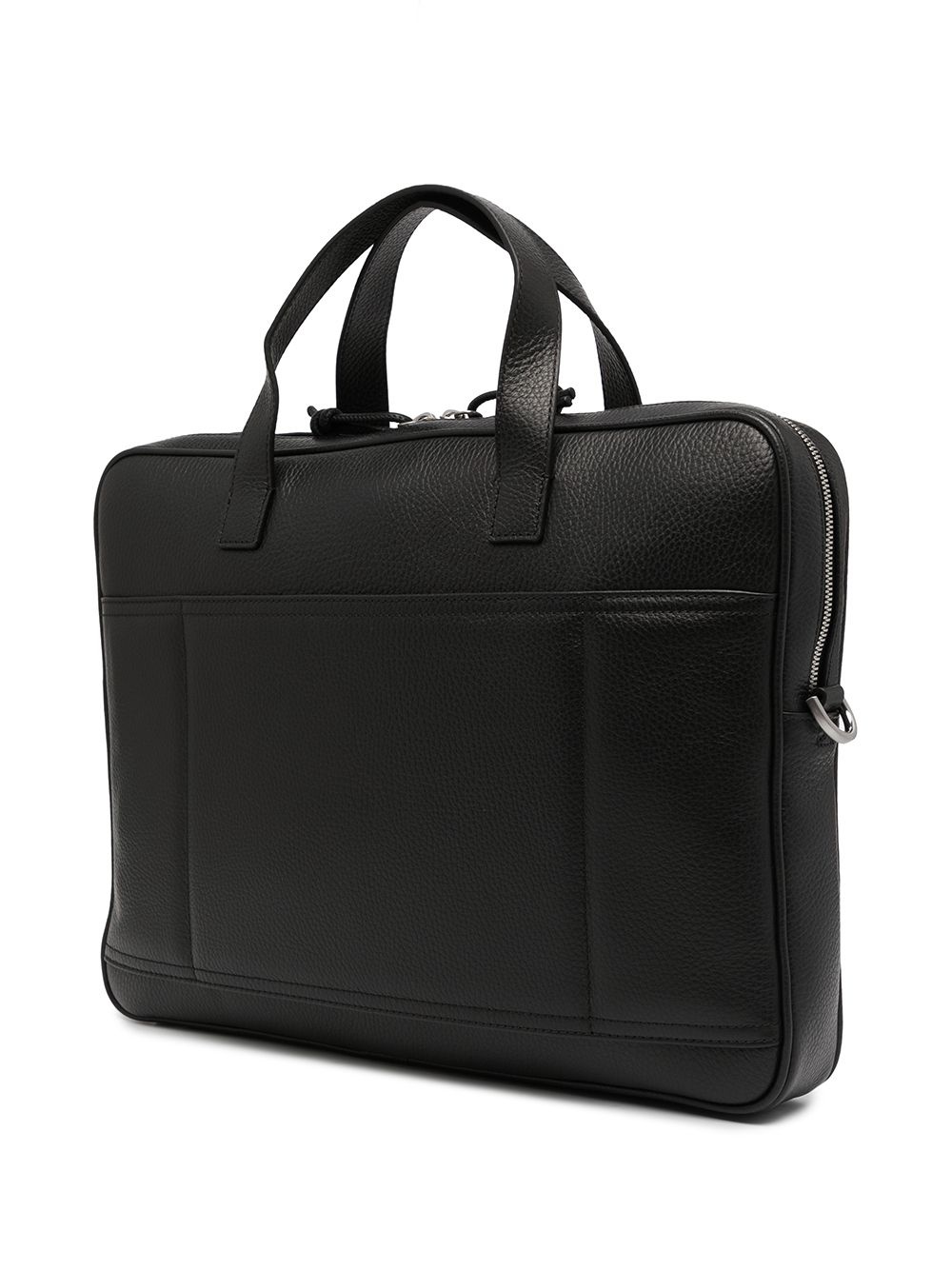 leather logo patch briefcase - 3