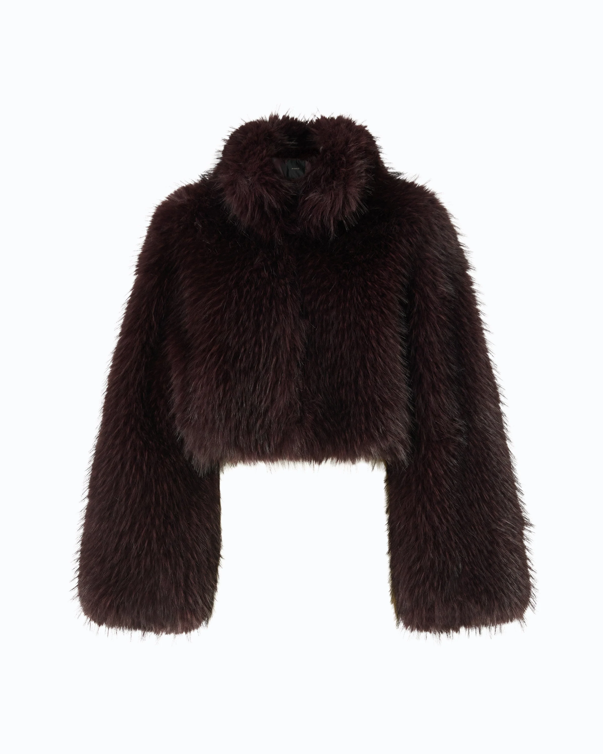 FAUX FUR CROPPED JACKET WITH HIGH NECK - 1