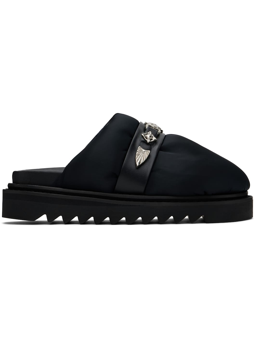 Black Padded Slippers - 1