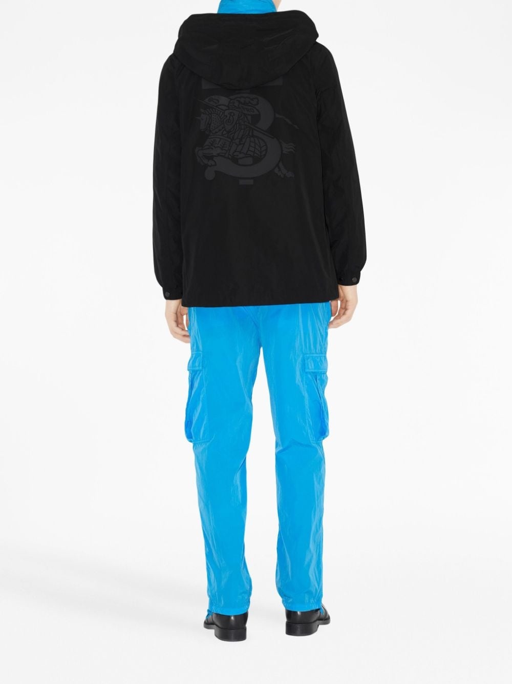 chest logo-print hooded jacket - 4