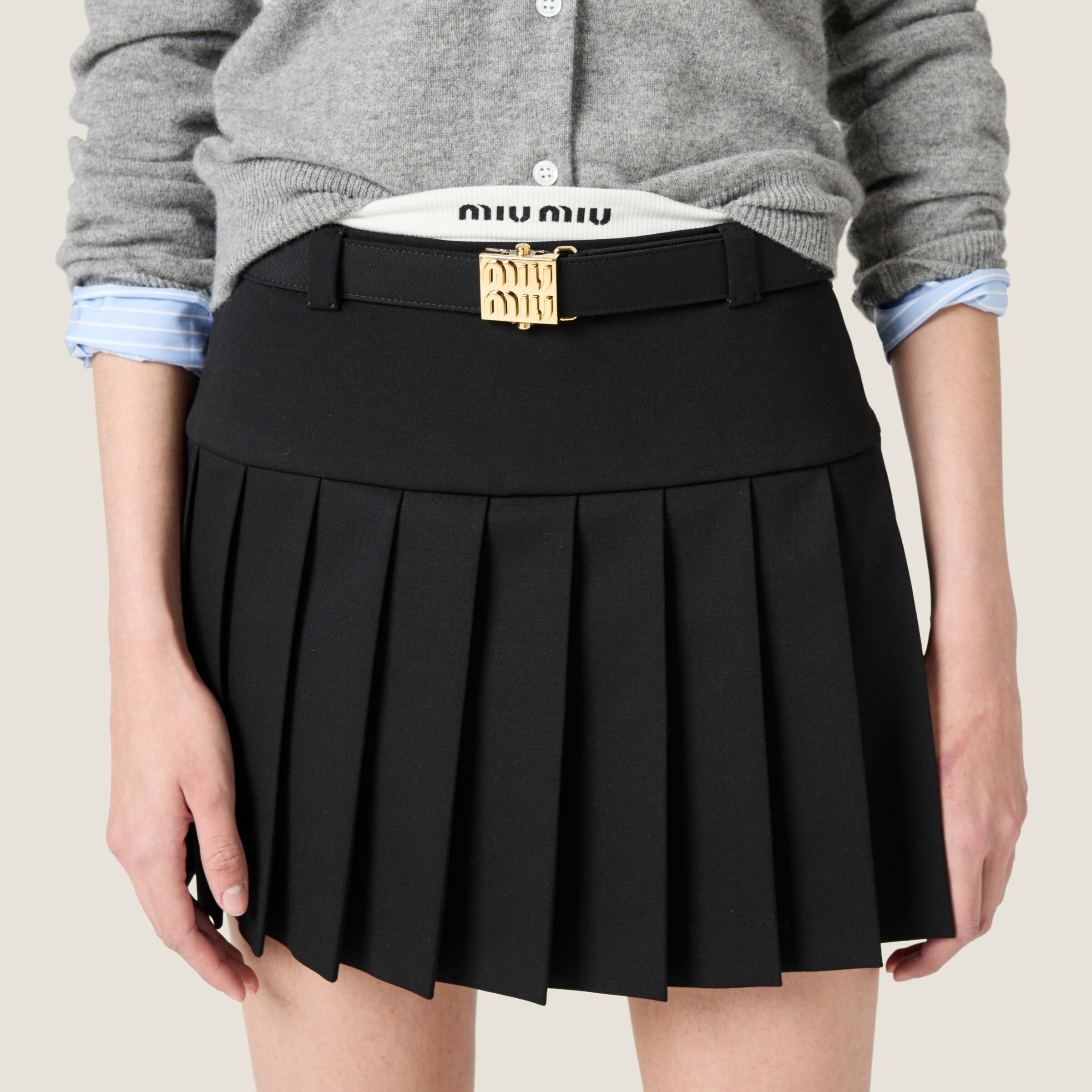 Grain de poudre wool miniskirt - 4