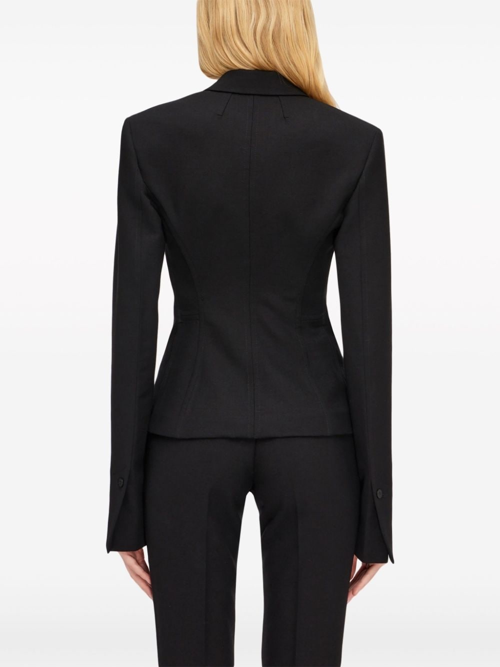 open-sleeves wool-blend blazer - 4