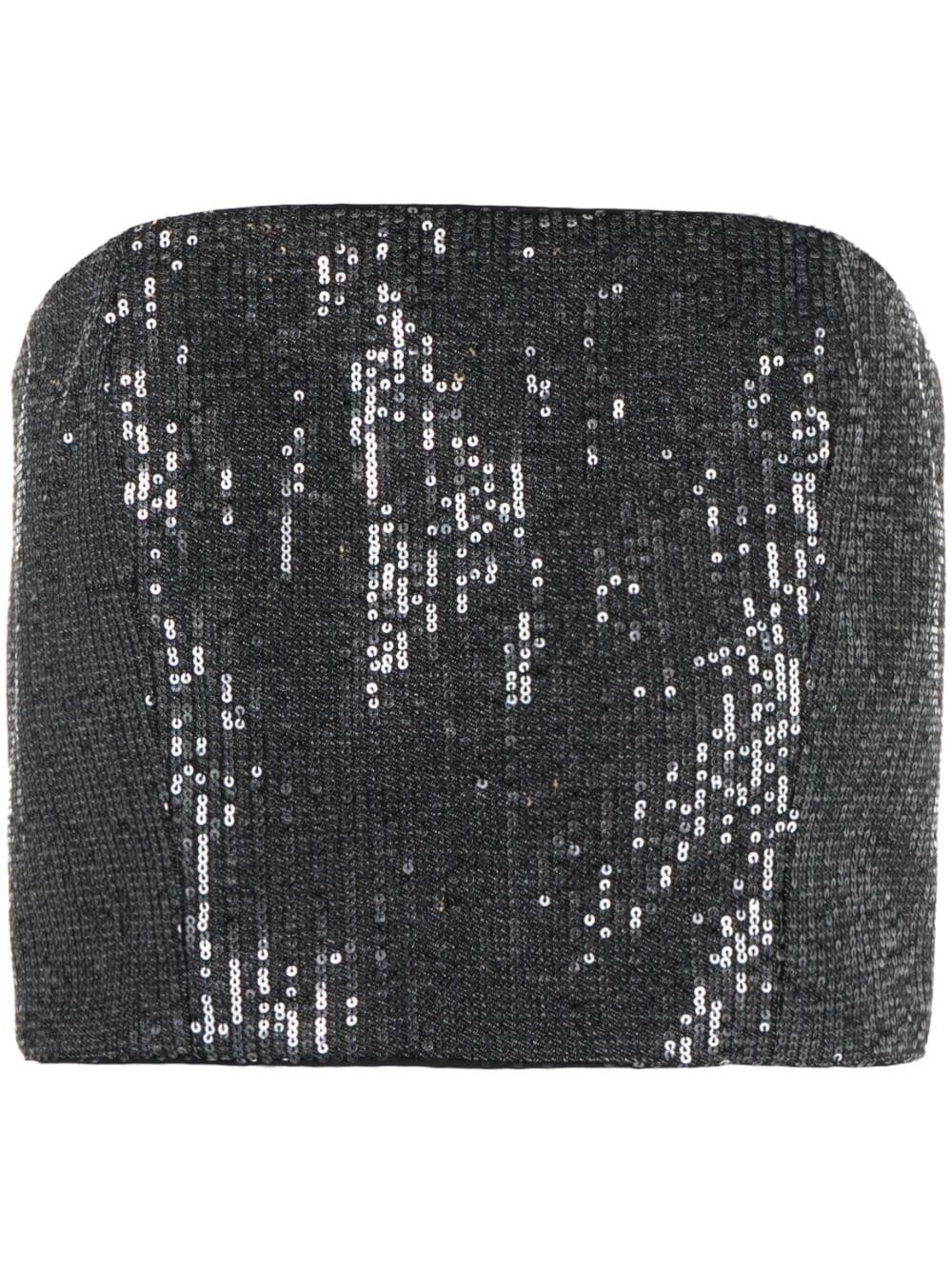 sequin-embellished strapless crop top - 1