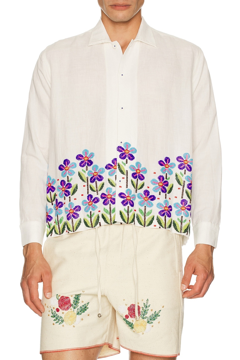 Beaded Floral Shirt - 4