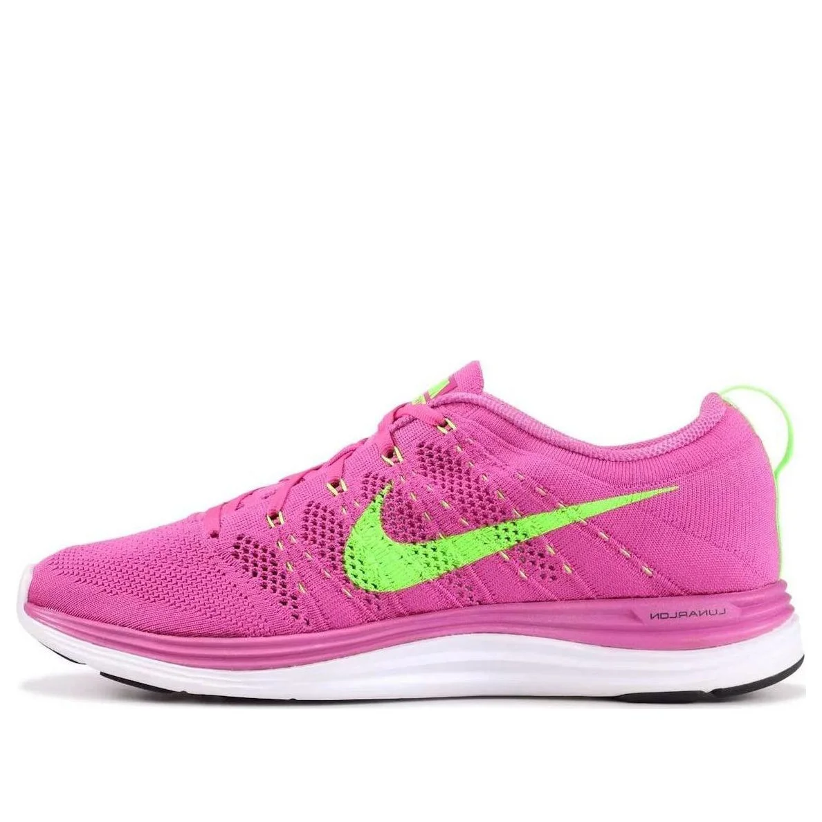 (WMNS) Nike Flyknit Lunar1+ 'Club Pink Electric Green' 554888-631 - 1