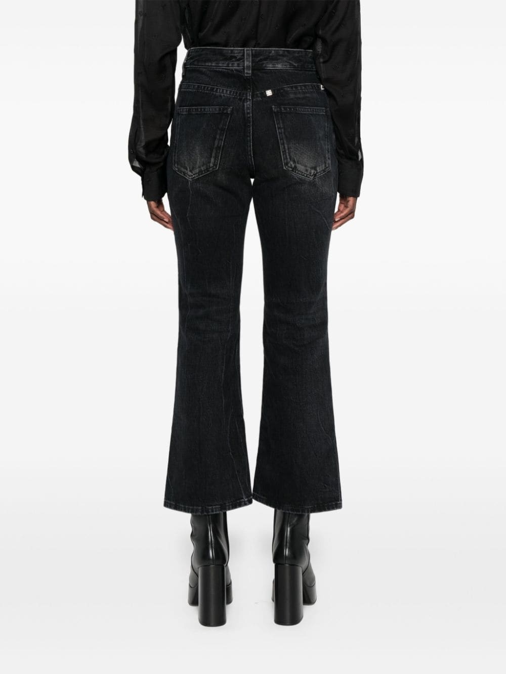 logo-plaque bootcut jeans - 4