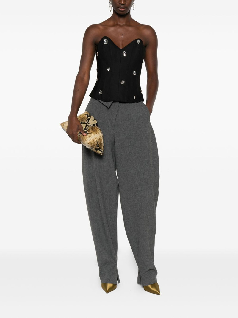 David Koma crystal-embellished corset top outlook