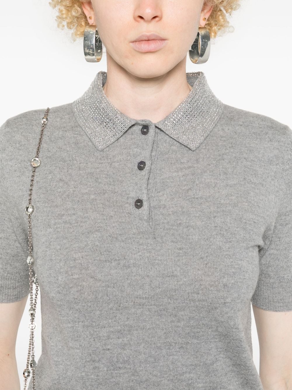 stud embellished knitted top - 5