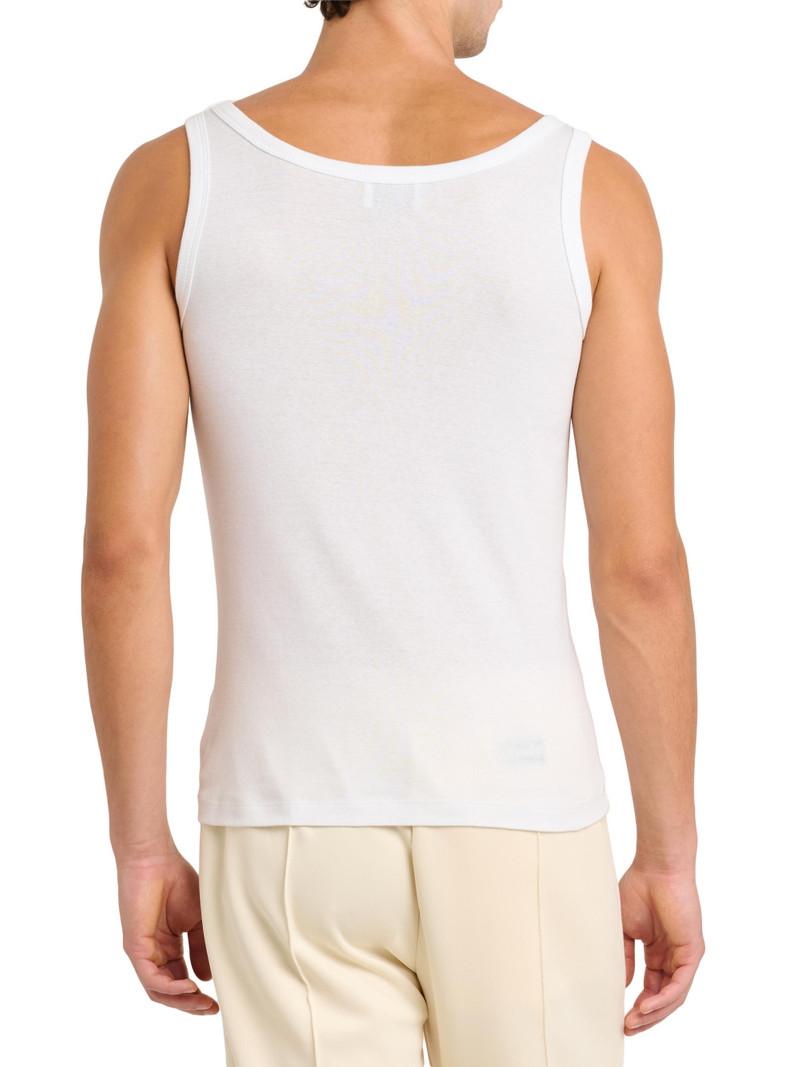 Men's Logo Rib-Knit Tank - White Black 5