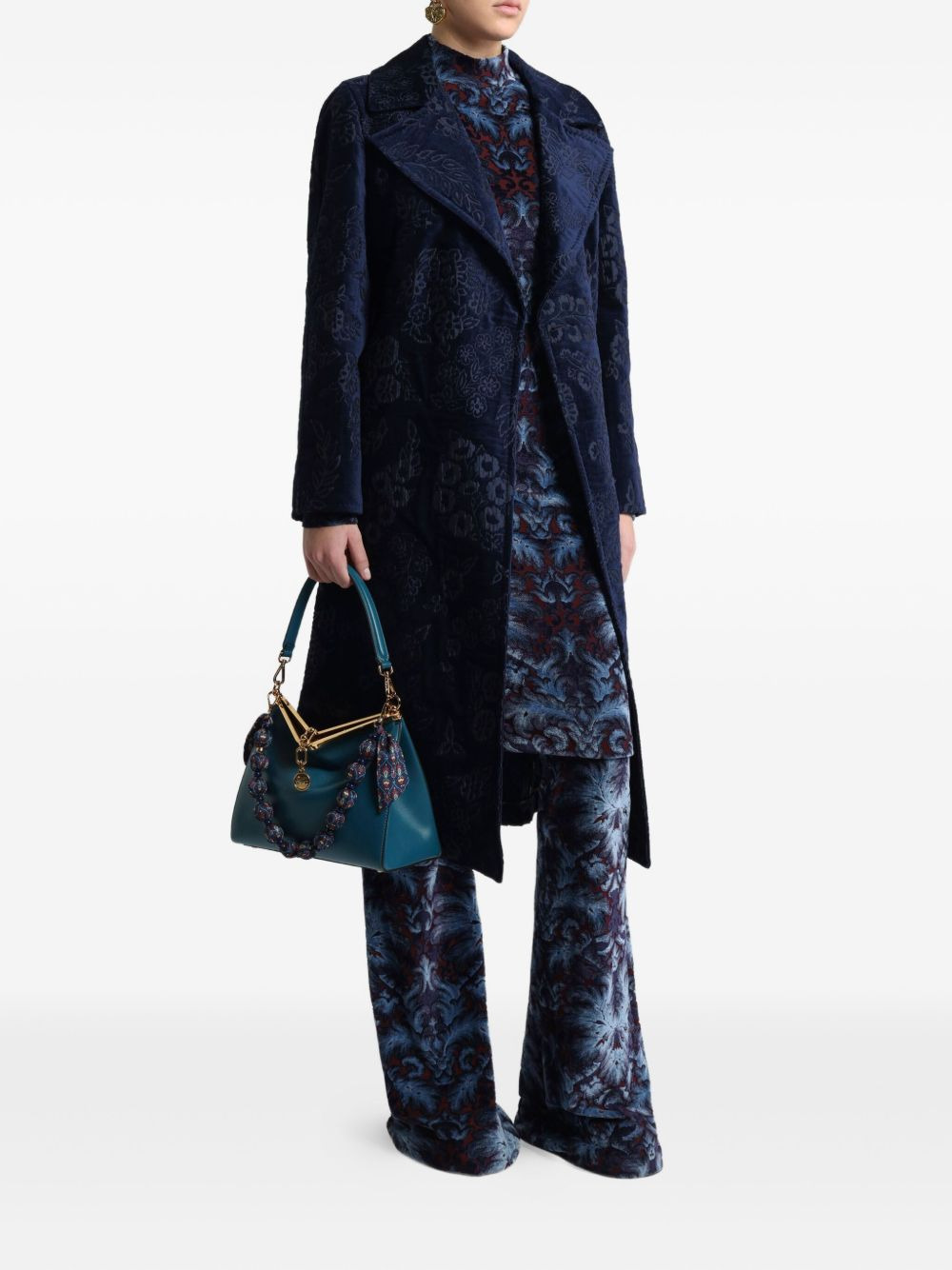 chenille Jacquard floral coat - 2