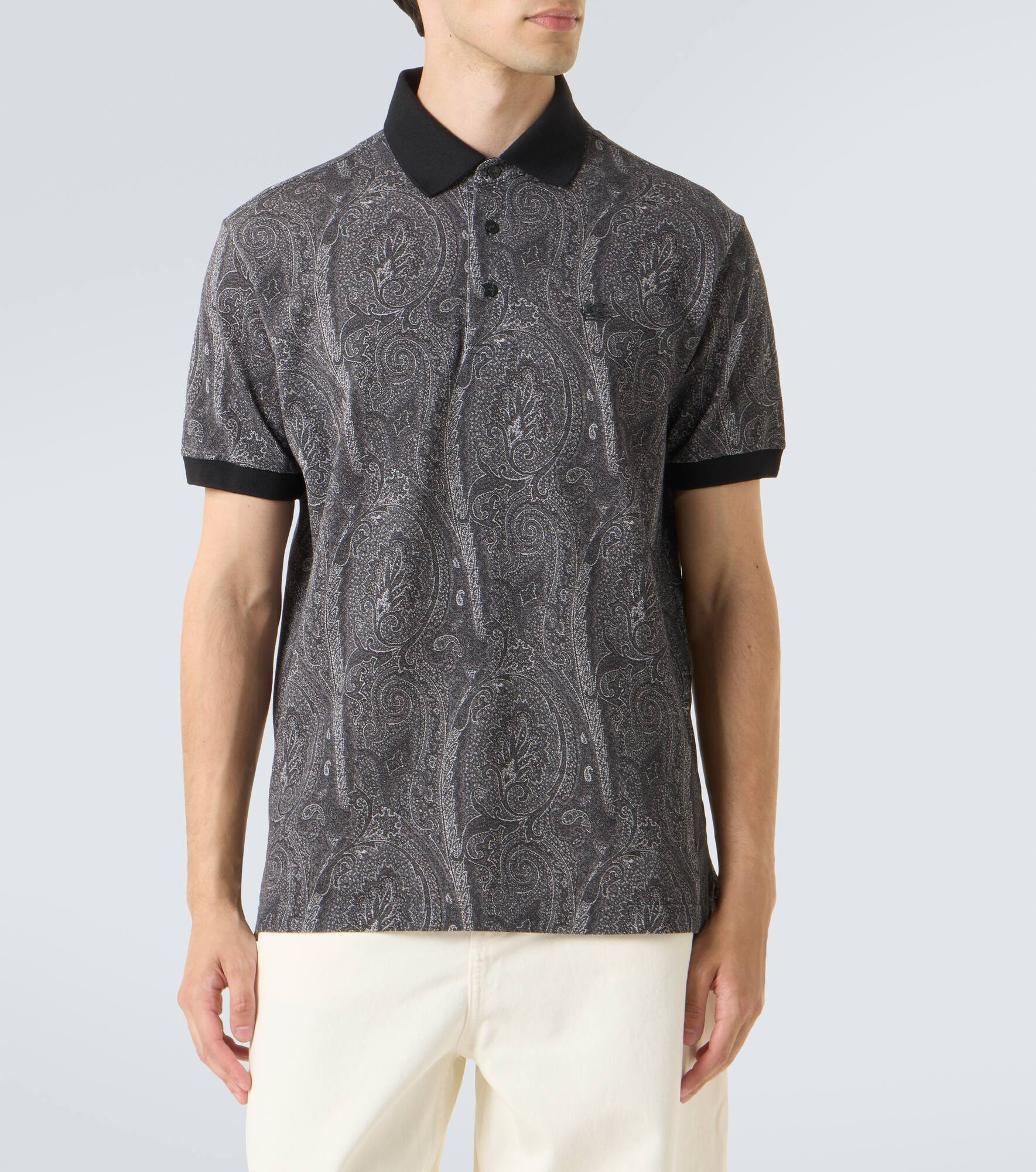 Paisley cotton polo shirt - 3