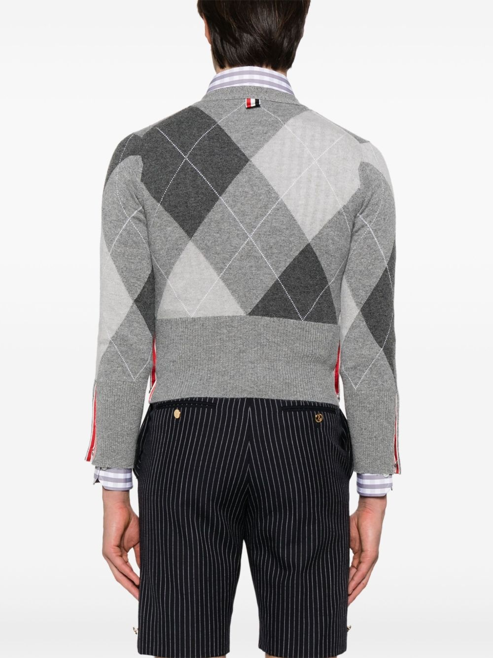 argyle-pattern cashmere cardigan - 4