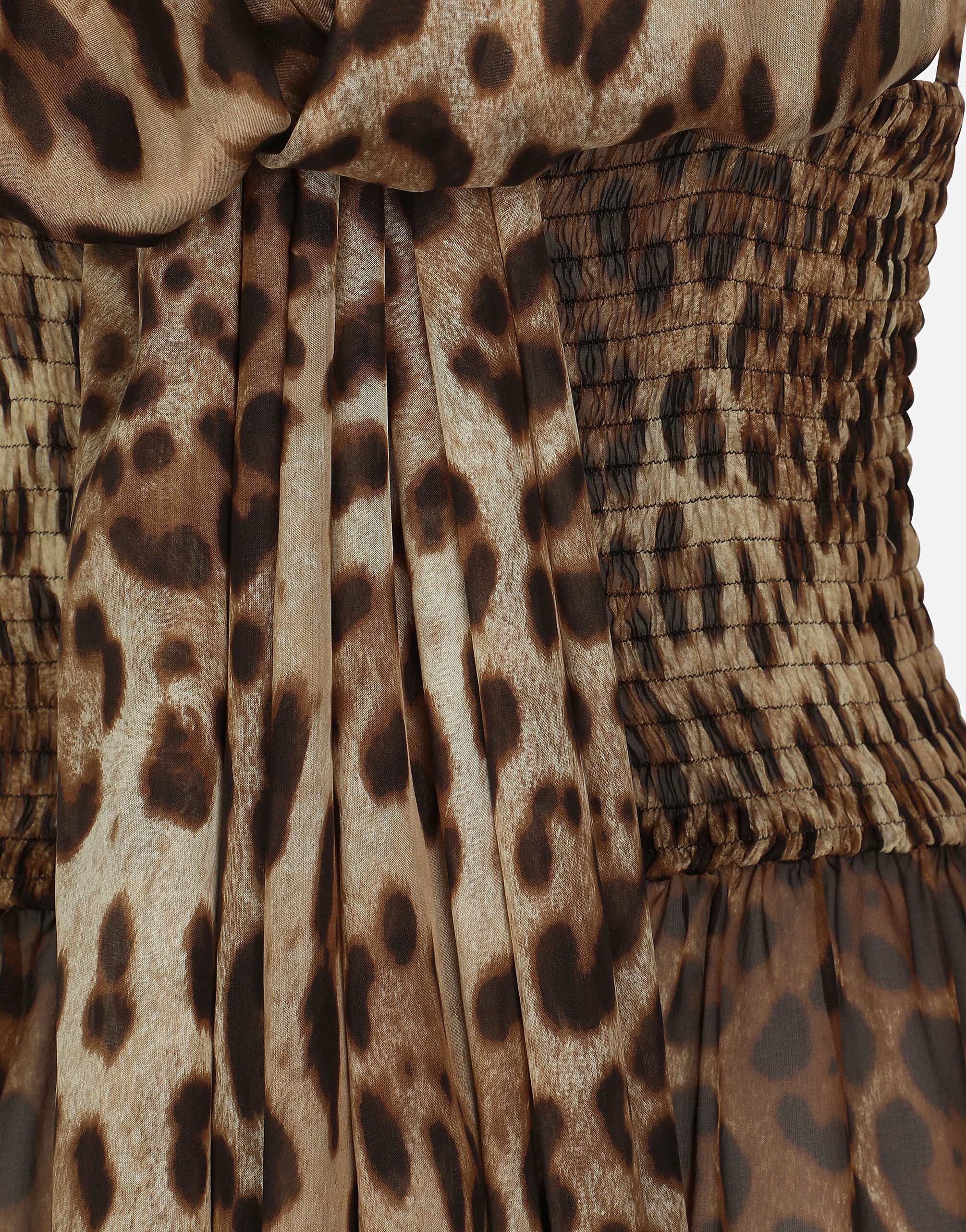 Long leopard-print chiffon dress - 11