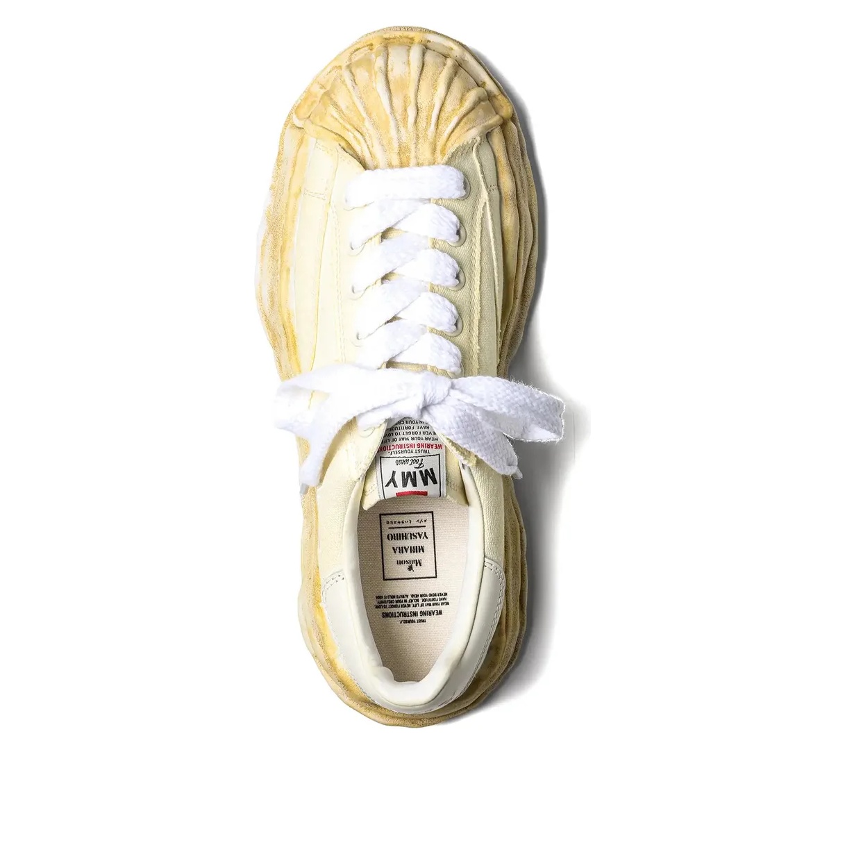 Maison MIHARA YASUHIRO Blakey OG Sole Canvas Over Dyed Low 'White' A12FW719-WHITE - 3