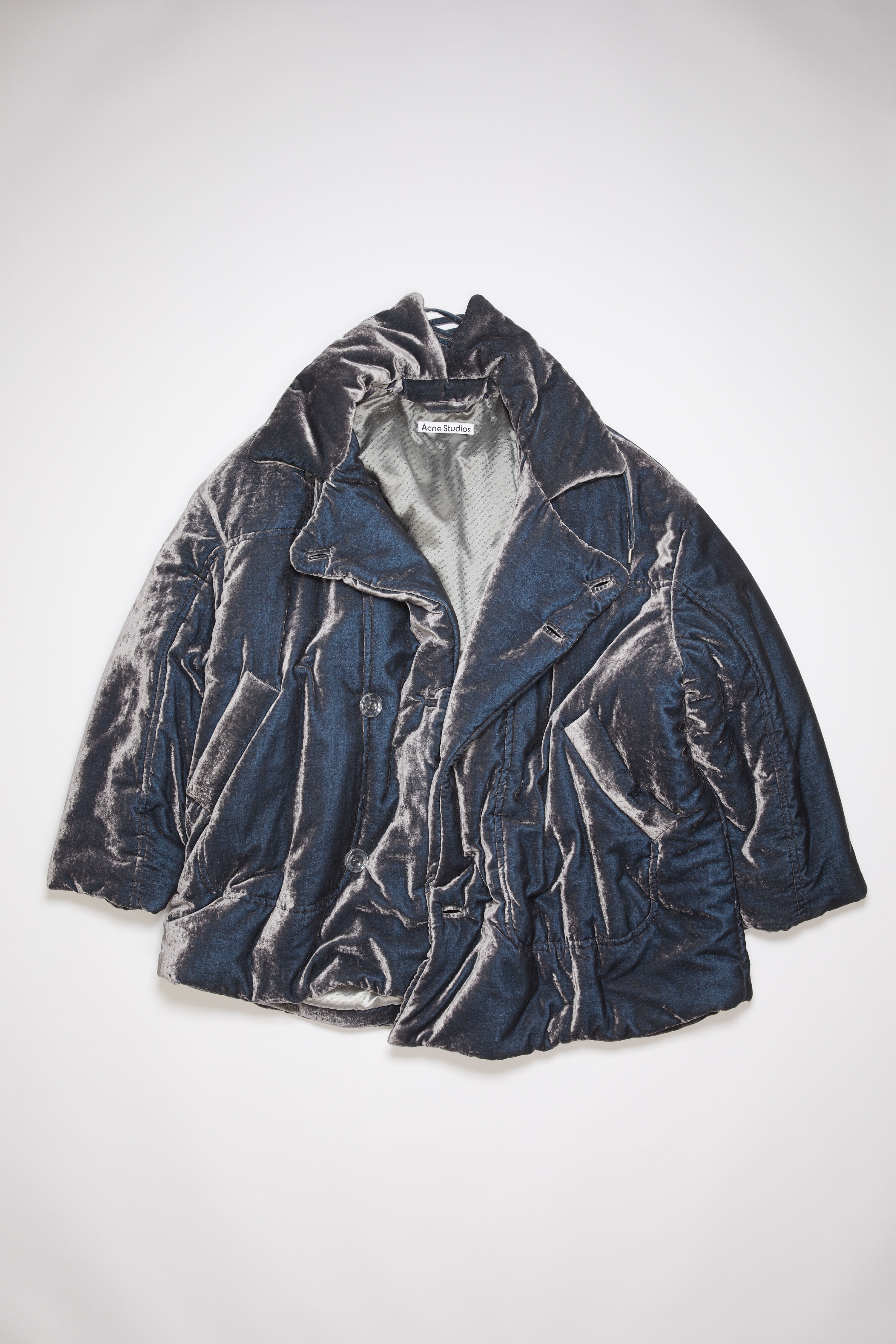 Velvet padded jacket - Silver blue - 7