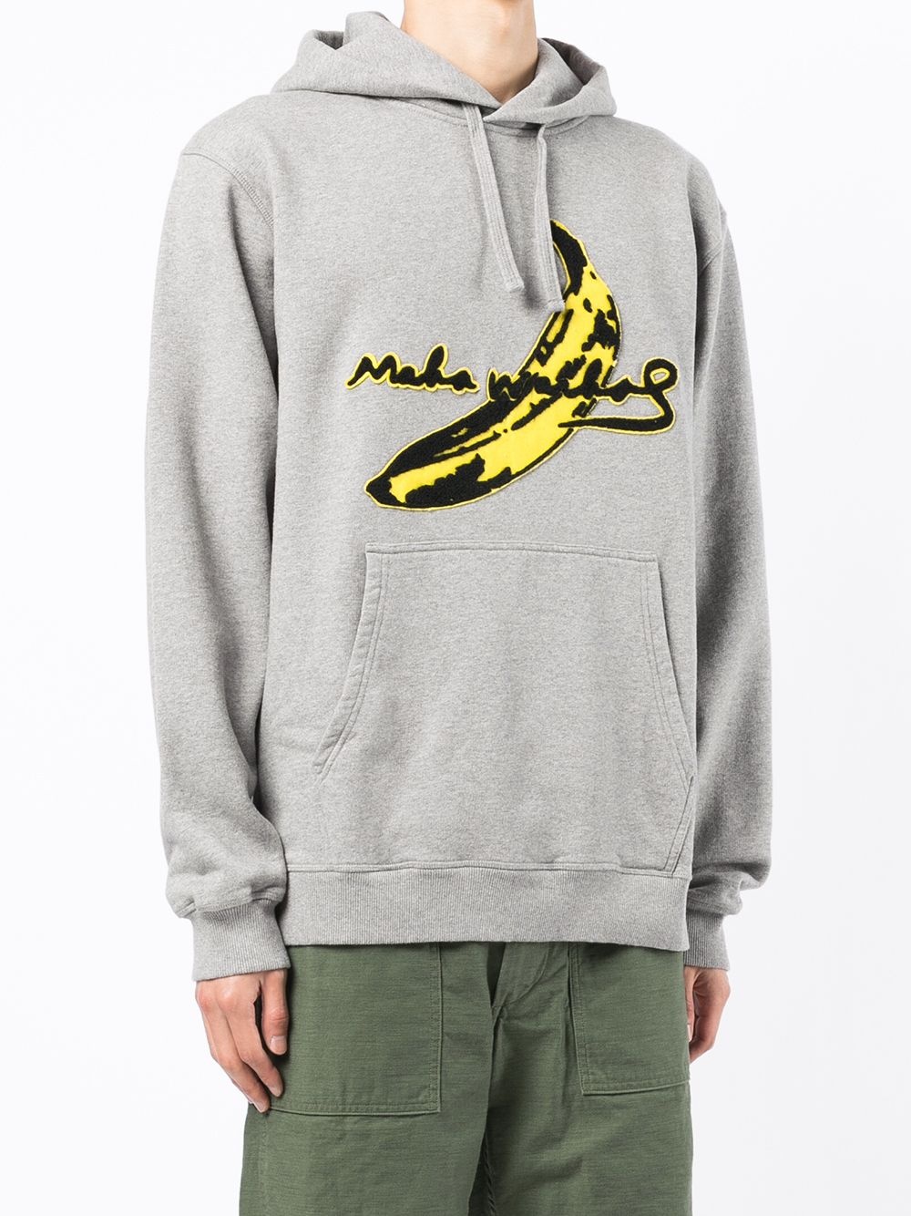 logo-patch cotton hoodie - 3