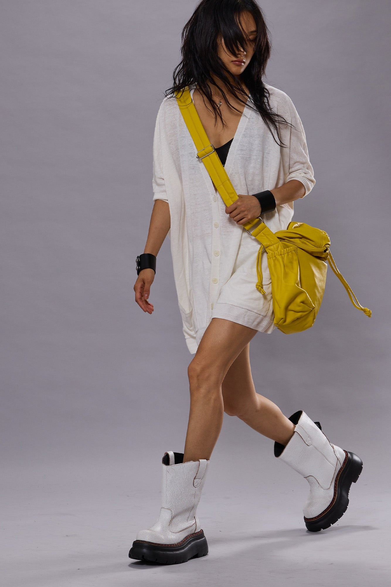 BOXY CARDIGAN DRESS - ECRU - R13 - 3