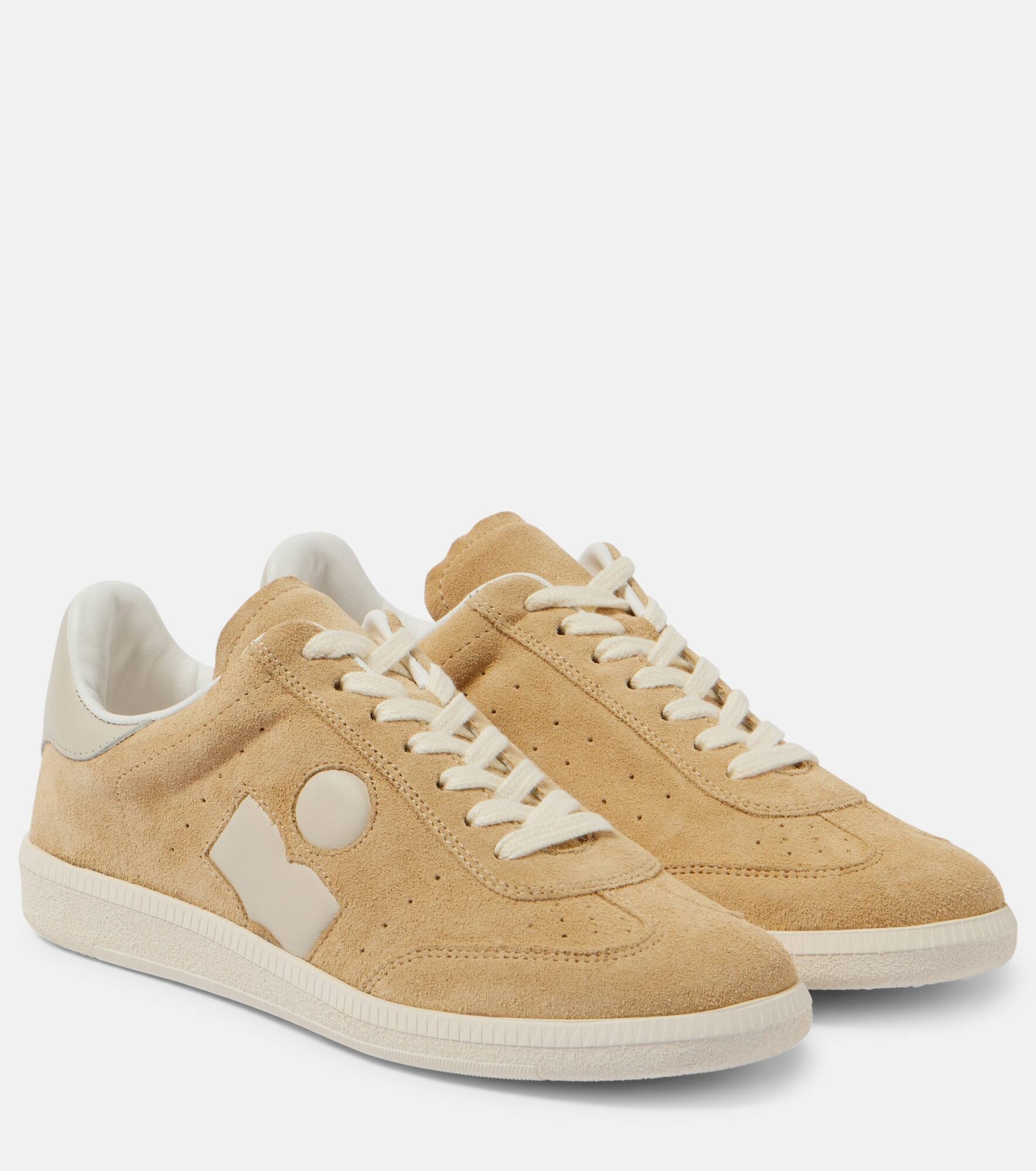 Bryce leather-trimmed suede sneakers - 1