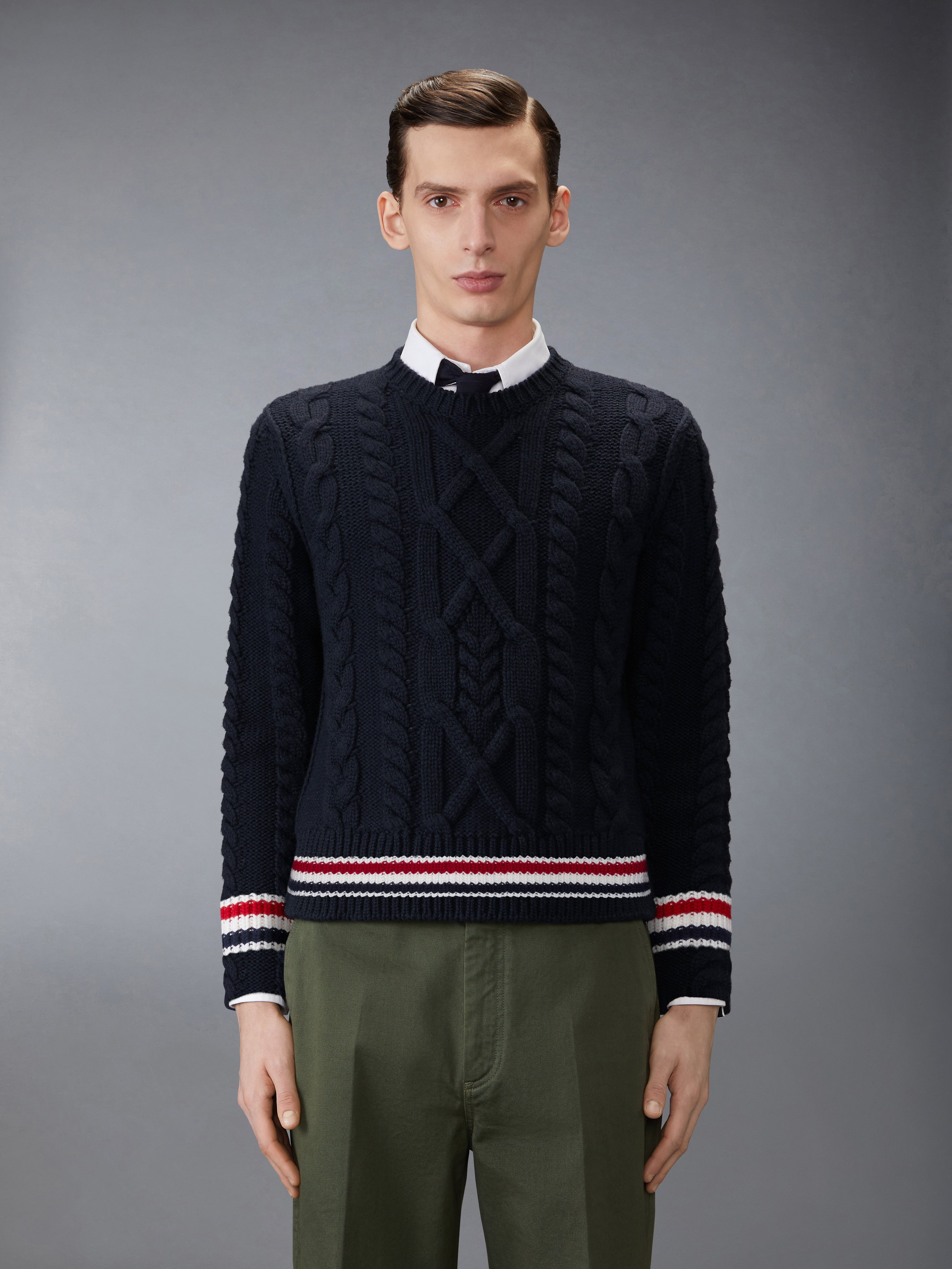 ARAN CABLE STITCH MERINO WOOL PULLOVER - 2